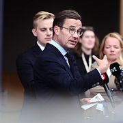 Ulf Kristersson (M) under ett möte i EU tidigare denna månad.
