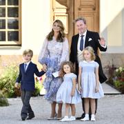 Prinsessan Madeleine, prins Nicolas, prinsessan Adrienne, Christopher O’Neill och prinsessan Leonore.