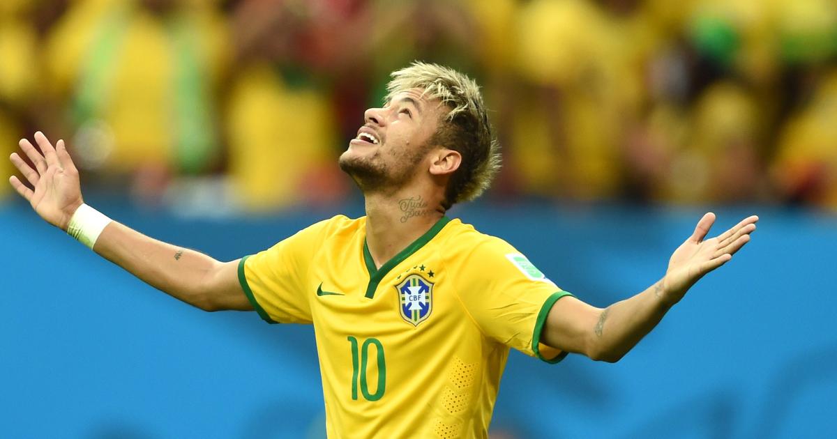 Gul Brasilien fotbollströja neymar