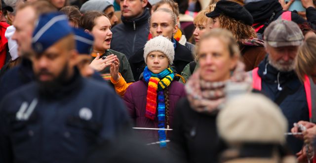 Greta Thunberg på en klimatdemonstration. Arkivbild. Olivier Matthys / TT NYHETSBYRÅN