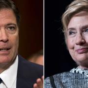 Den tidigare FBI-chefen James Comey och Hillary Clinton. 