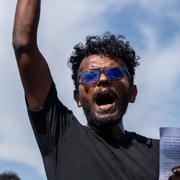 Demonstranter i Sri Lanka.