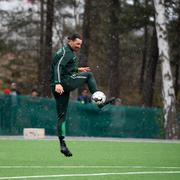 Zlatan tränar med Hammarby. Arkiv