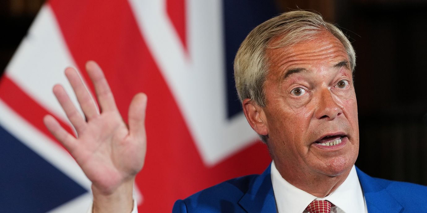 Reform UK:s partiledare Nigel Farage.