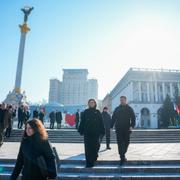 Ukrainas president Volodymyr Zelenskyj och presidentfrun førstedame Olena Zelenska i Kyiv.