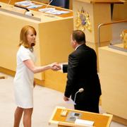  Centerns partiledare Annie Lööf (C) och statsminister Stefan Löfven (S) 