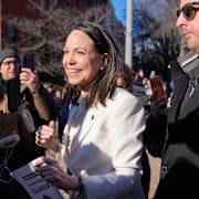 María Corina Machado under sitt besök i Washington på torsdagen.