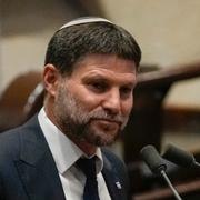 Bezalel Smotrich talar i israels parlament Knesset den 10 juli 2023.