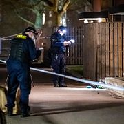 Polisen vid brottsplatsen i Malmö.