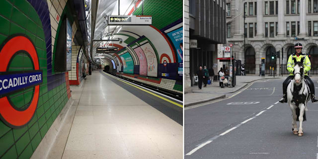 Tomma gator och tomt i tunnelbanan i London. TT