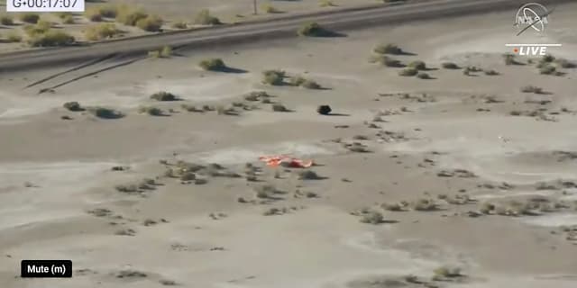 Kapseln efter att den landat i Utah AP