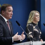 Stefan Löfven och Lena Hallengren (S). 