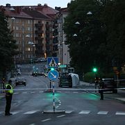 Platsen spärrades av under fredagen.