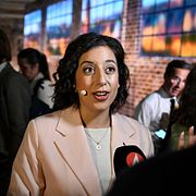 Liberalernas partiledare Simona Mohamsson (L) efter Expressens och Dagens Industris partiledardebatt.