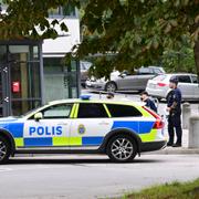 Polisinsatsen i samband med skjutningen.