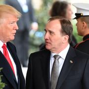 Statsminister Stefan Löfven (S) tas emot av USA:s president Donald Trump i Washington, 6 mars.