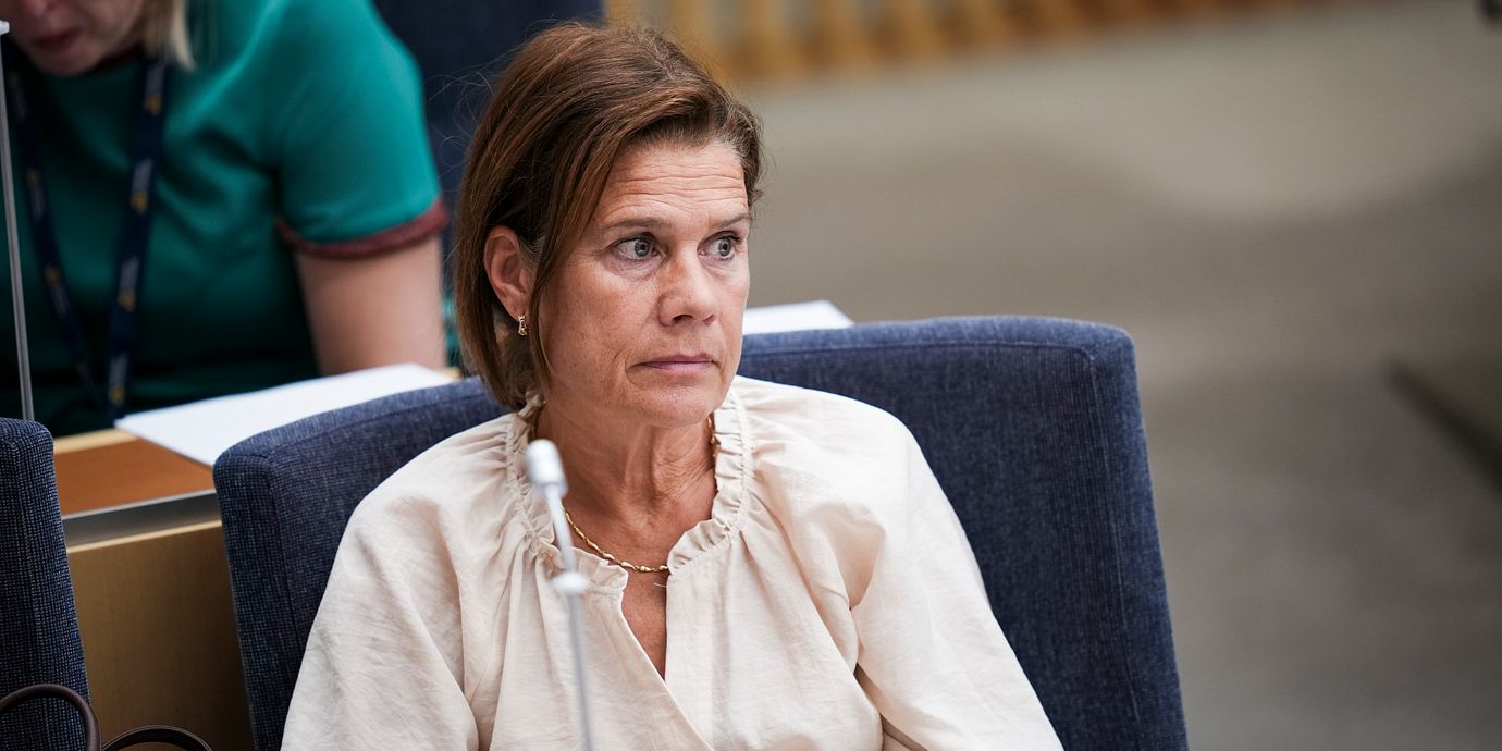 Elsa Widding i riksdagen under våren.