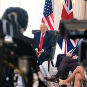 Donald Trump i Skottland i går.