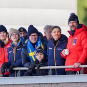 De kungliga familjerna tittar på loppet tillsammans.