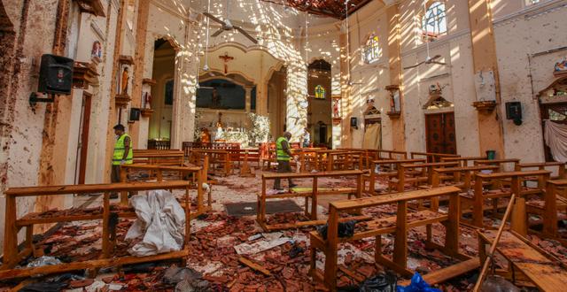 En av kyrkorna som utsattes för attentat. Chamila Karunarathne / TT NYHETSBYRÅN/ NTB Scanpix