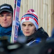 Marius Lindvik efter att han blivit diskad.