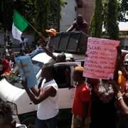 Protester i Lagos, Nigeria. 