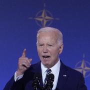 USA:s Joe Biden håller tal under Natokonferensens öppning på natten mot onsdag. 