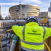 tunnelbanebygget i centrala Stockholm.