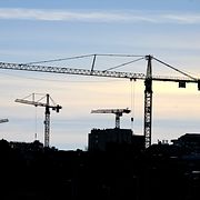 Byggkranar på Kungsholmen i Stockholm.