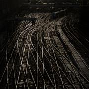 Järnvägen vid Saint-Lazare station i Paris.