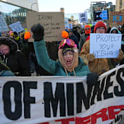 Demonstrationer mot ICE i Minnesota.