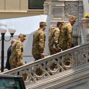 Medlemmar av den ukrainska delegationen under det förra mötet i Istanbul, som hölls i början på juni. 