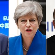 Donald Tusk, Theresa May och Jeremy Corbyn