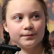 Greta Thunberg på plats i Bryssel. 