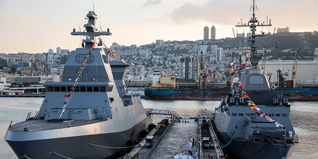 Militärfartyg i Haifa. Heidi Levine / AP