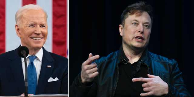 Joe Biden och Elon Musk. 