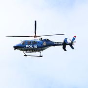 En polishelikopter vid en annan insats tidigare i år.