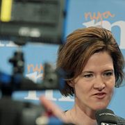 Anna Kinberg Batras Moderaterna tappar i Novus mätning. Arkivbild.