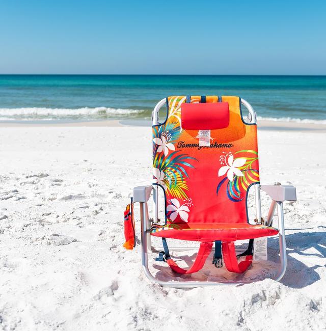 Tommy Bahama makes colorful beach chairs along with patterned, bright, warm-weather apparel.  Kristina Blokhin / Alamy Stock P