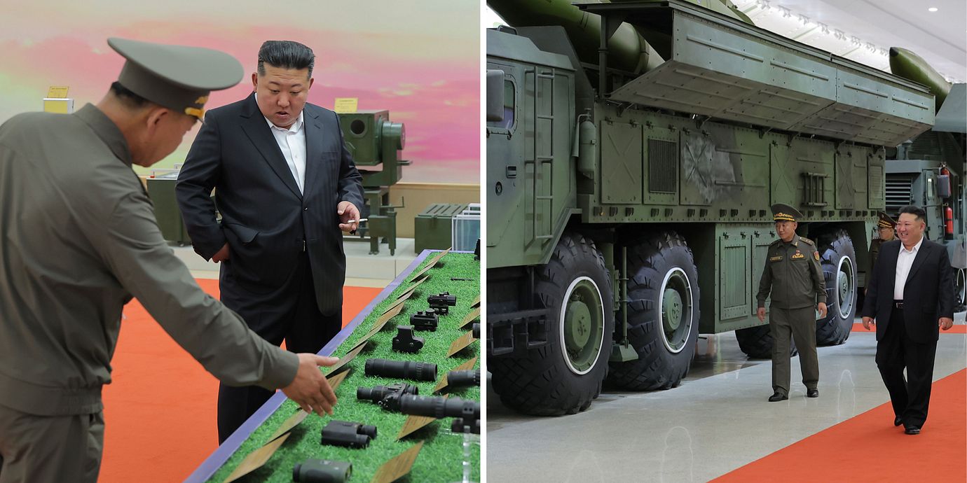 I bilder som Nordkorea har publicerat syns diktatorn Kim Jong-un besöka det nya museet.
