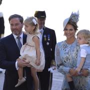 Chris O’Neill med prinsessan Leonore och prinsessan Madeleine med prins Nicolas.