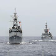 Taiwanesiska fartyg under en tidigare övning.