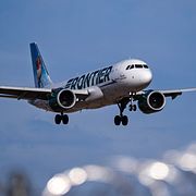 Frontier Airlines-plan. Arkivbild.