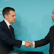 Robert Jenrick och Nigel Farage.