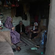 Palestinier som återvänt till Gaza efter att ha fått vård i Egypten. 