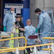 Tekniker vid Manchester Arena efter dådet i maj 2017. 