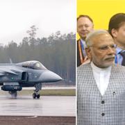 Arkivbilder: Jas Gripen, Stefan Löfven åkte till Indien 2016 och träffade Narendra Modi.