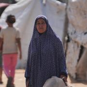 Palestinier som tvingats lämna sina hem. 