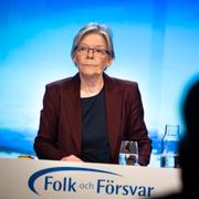 Gudrun Persson under Folk och försvar.