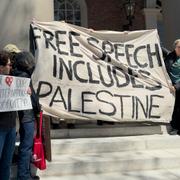 Propalestinsk demonstration på Harvard.